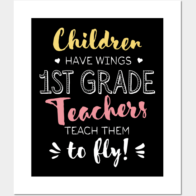 1st Grade Teacher Gifts - Beautiful Wings Quote Wall Art by BetterManufaktur